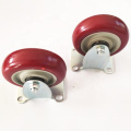 2.5/3/4/5 inch industrial casters cast iron red PU rotary trolley stroller casters